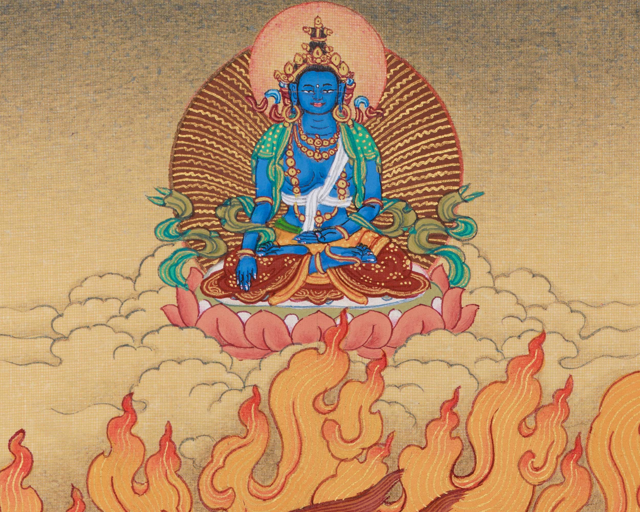 Sacred Vajrapani Butadamara Thangka | Bodhisattva of Protection and Strength