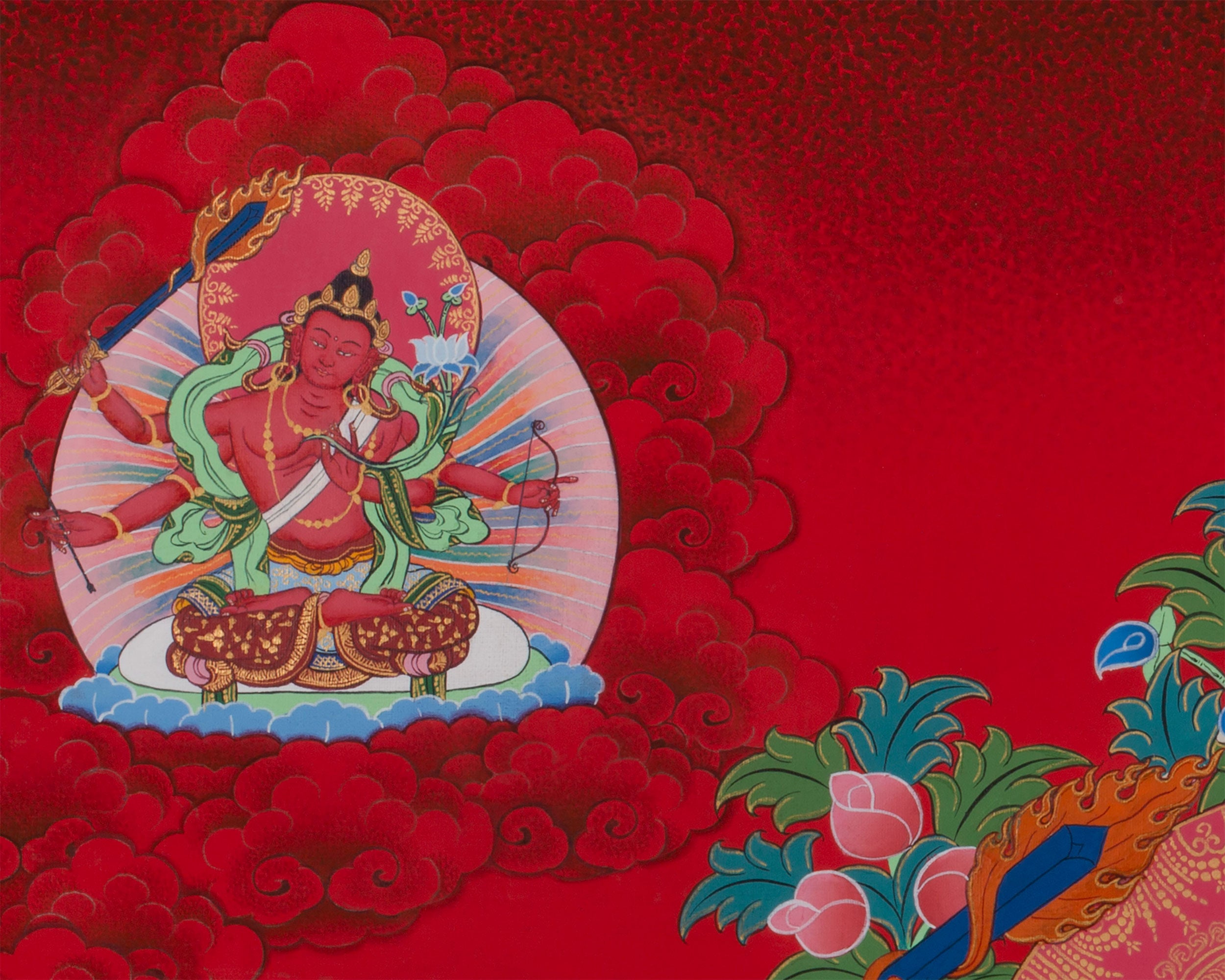 Five Forms of Bodhisattva Manjushri Thangka | Tibetan Art of Wisdom and Enlightenment
