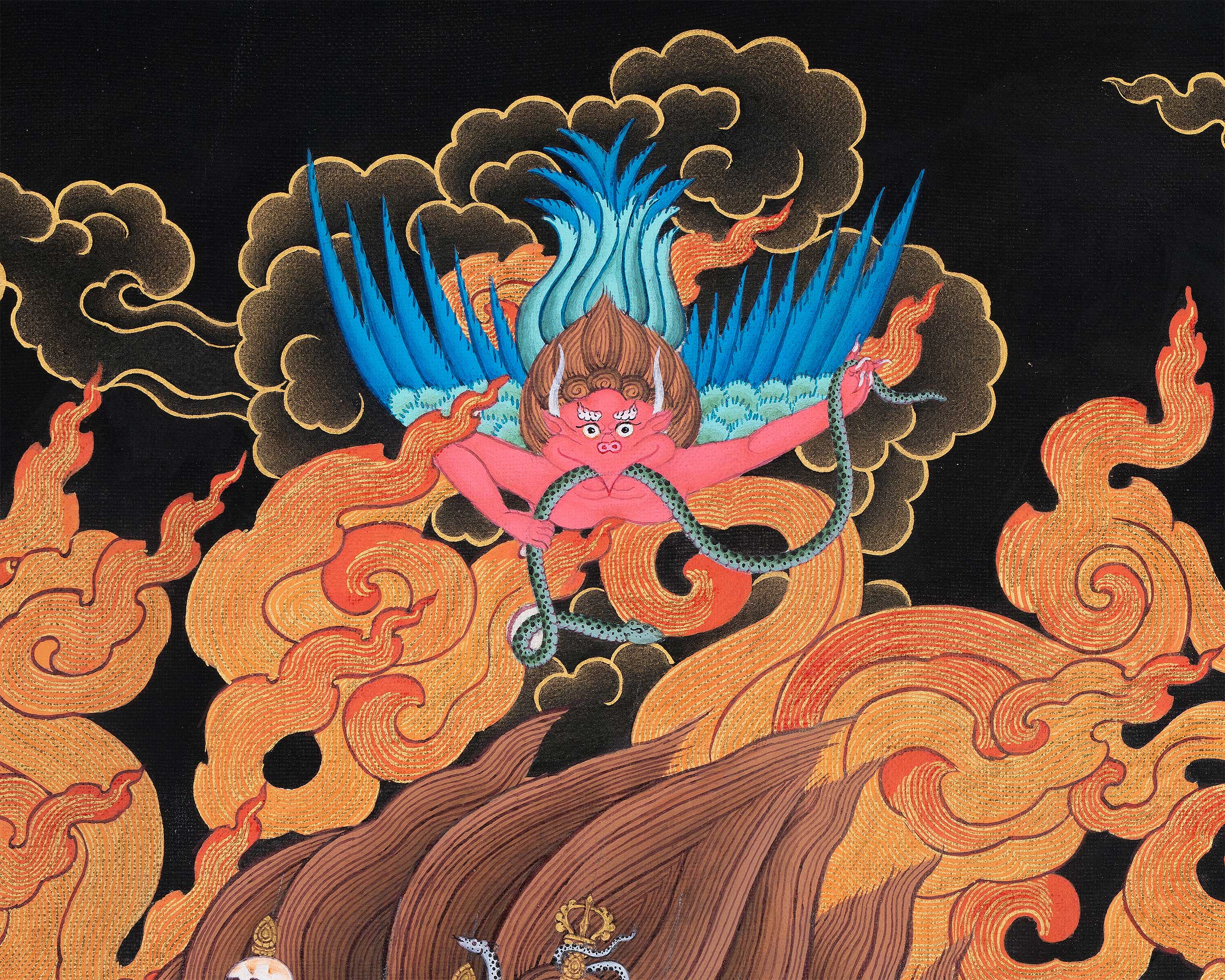 Vajrakilaya with Consort Canvas Print | Fierce Tantric Deity of Transformation