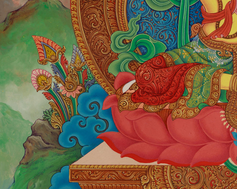 Manjushree Thangka Canvas Print - Bodhisattva of Wisdom and Knowledge