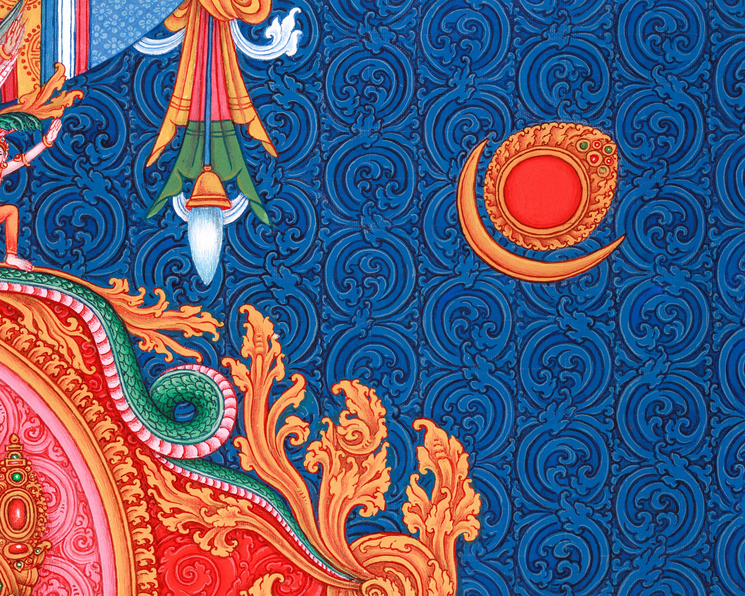 Amoghasiddhi Buddha Thangka Print | Buddha Giclee Canvas | Traditional Paubha Artwork