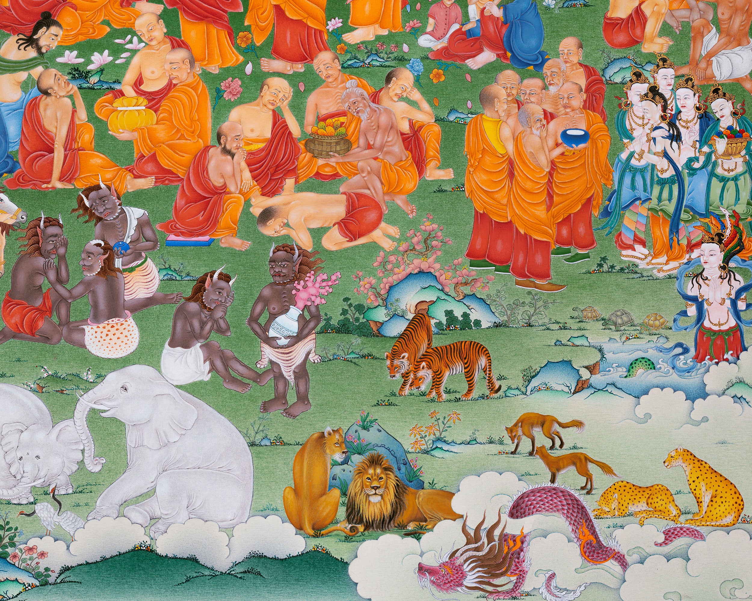 Maha Parinirvana Thangka Print – A Journey Beyond Enlightenment | Print on Hahnemühle Paper
