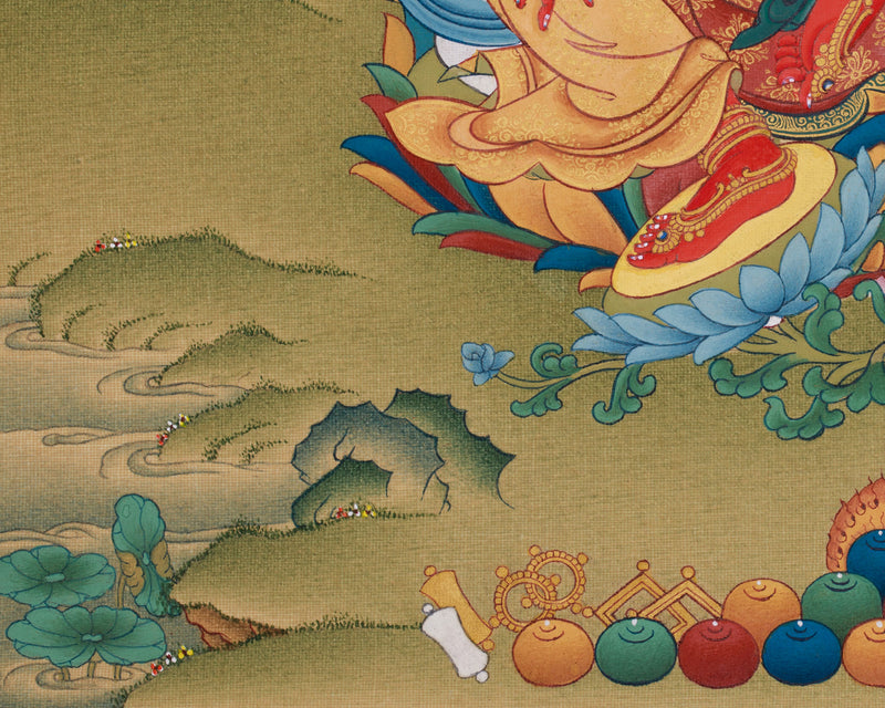 Wish-Fulfilling Red Tara Thangka | 24K Gold & LHASA Stone Pigments