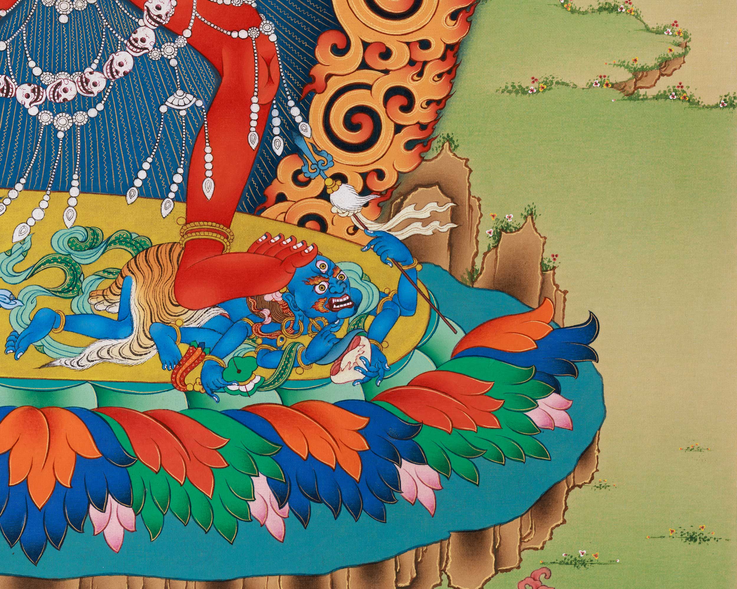 Vajrayogini Thangka Print | Traditional Dakini Canvas Art | Wall Decors