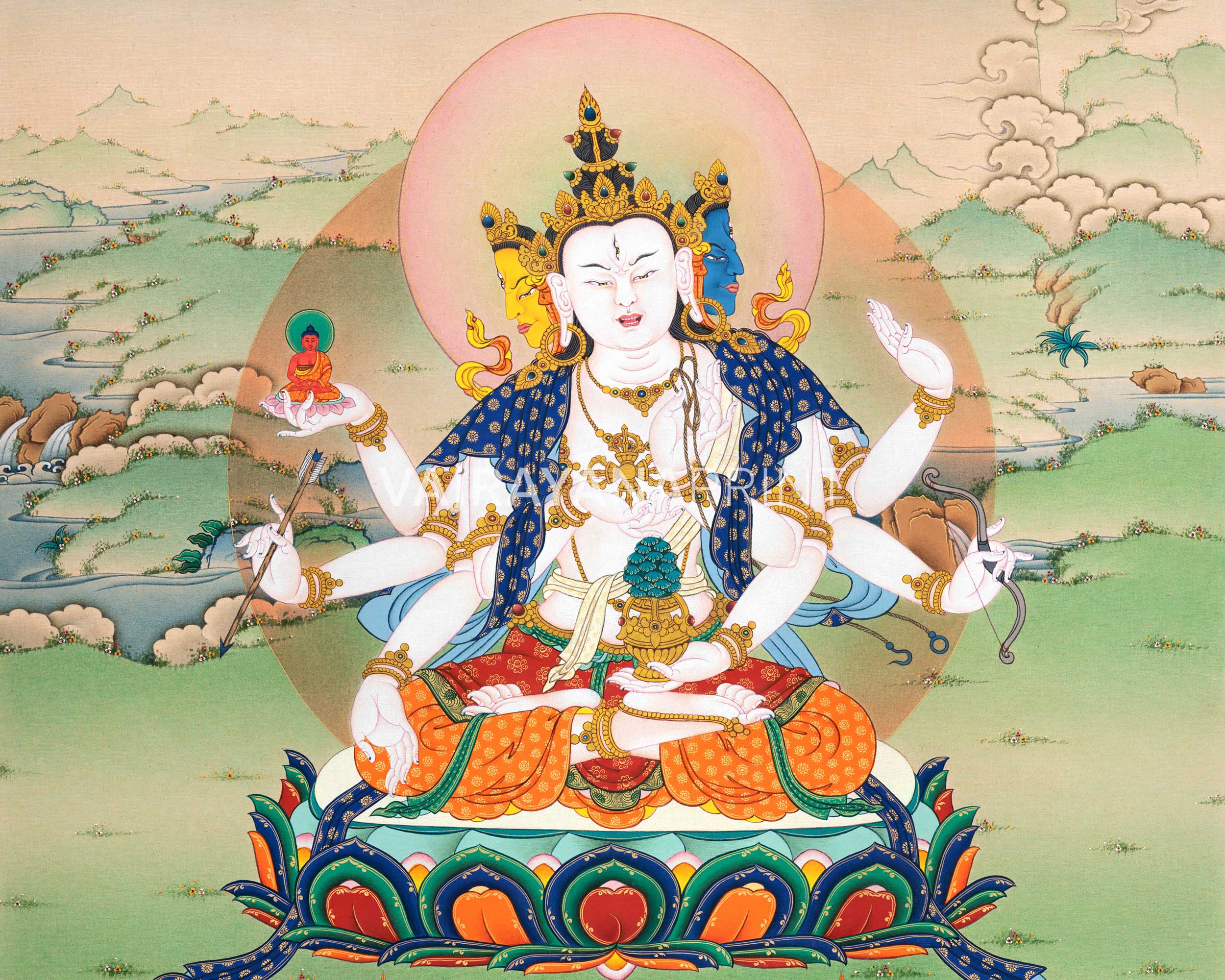 Amitayus-White Tara- Namgyalma Three Thangka Set