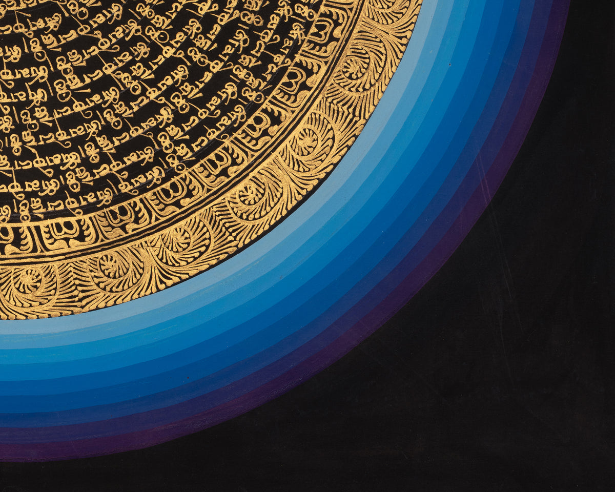 Sacred Tibetan Mantra Mandala | Traditional Spiritual Art | Meditation Altar