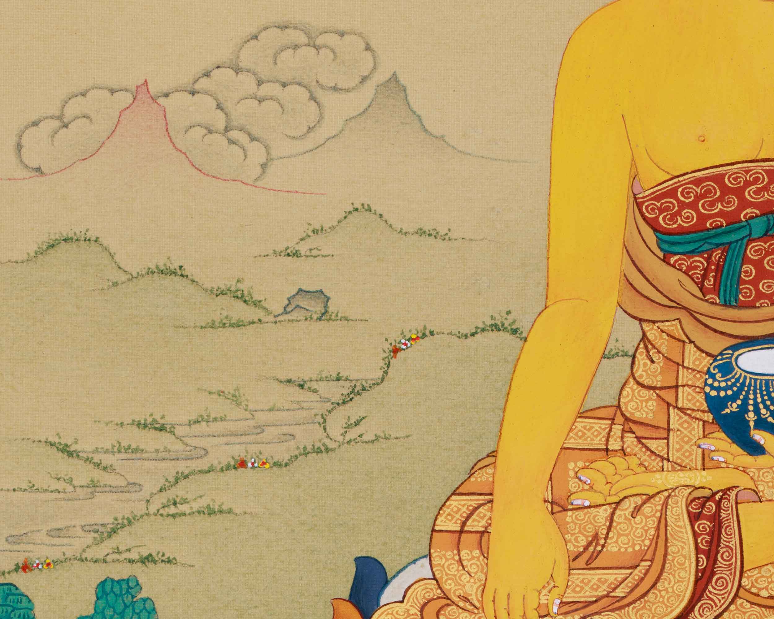33cm Dharma Teacher Thangka of Shakyamuni | Enlightened Buddha of Wisdom