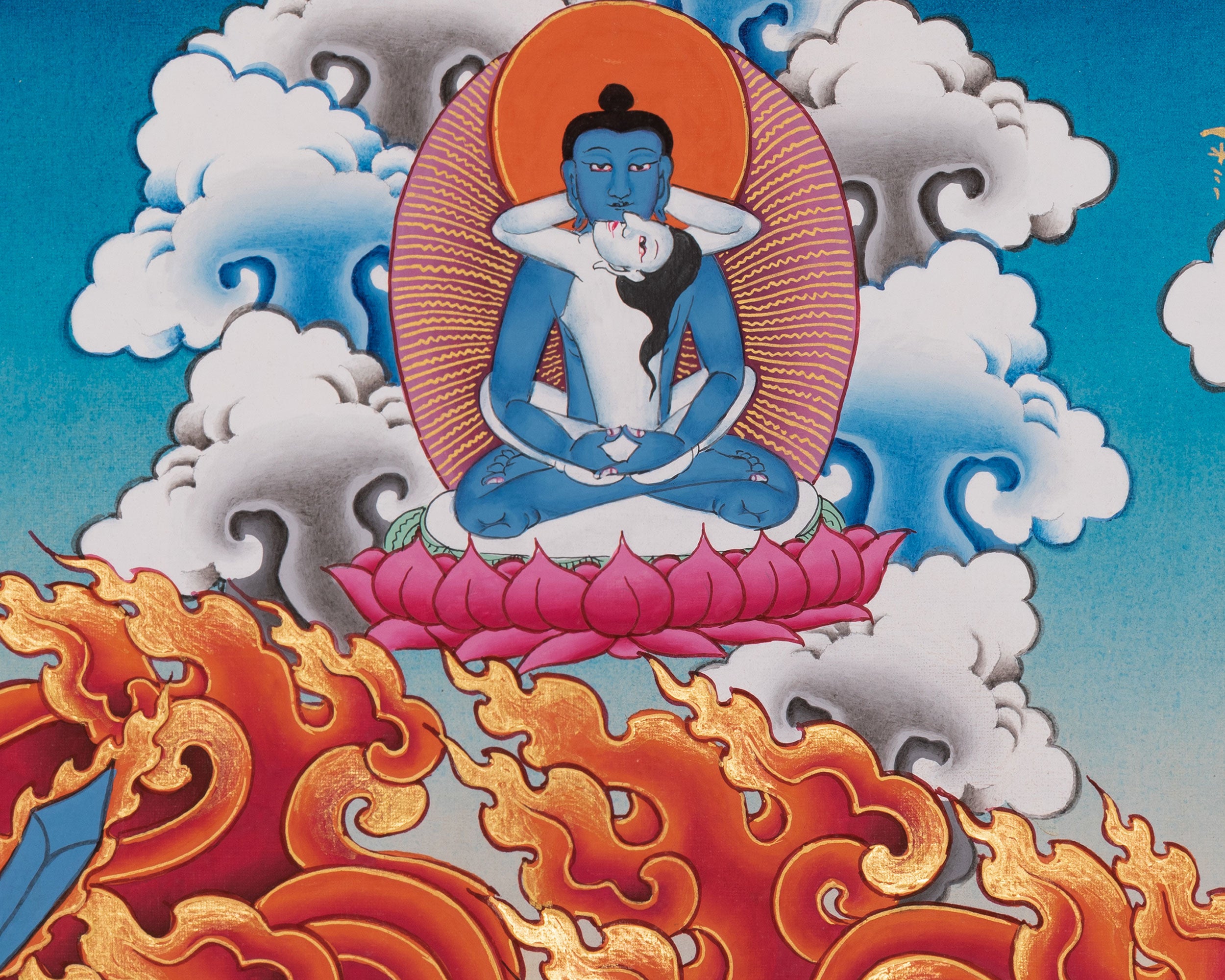 Wrathful Deity Four Armed Mahakala thangka | Powerful Protector