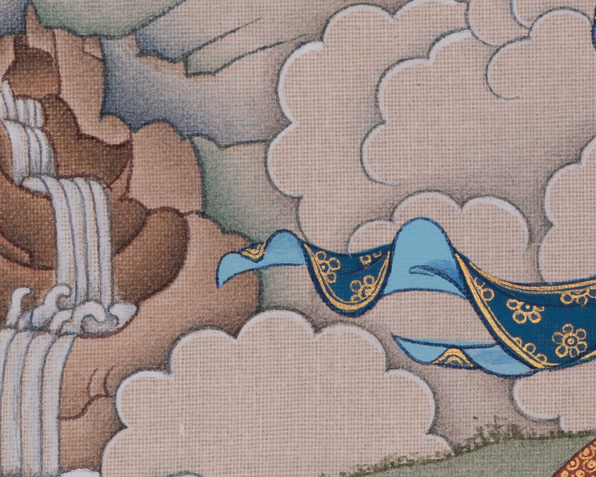 Vajrasattva Buddha of Purification Thangka | Represents Luminous Nature of The Enlightened Mind