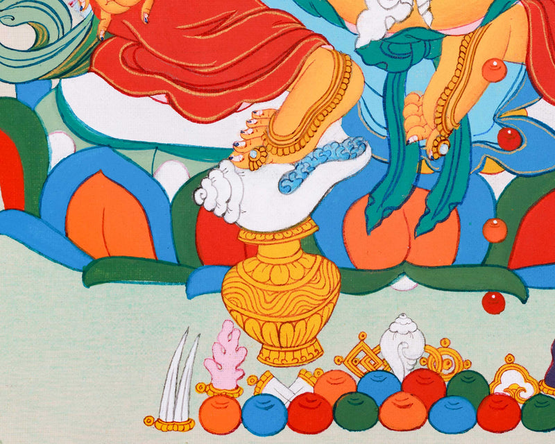 Traditional Yellow Dzambhala Thangka | Wealth Deity Artwork