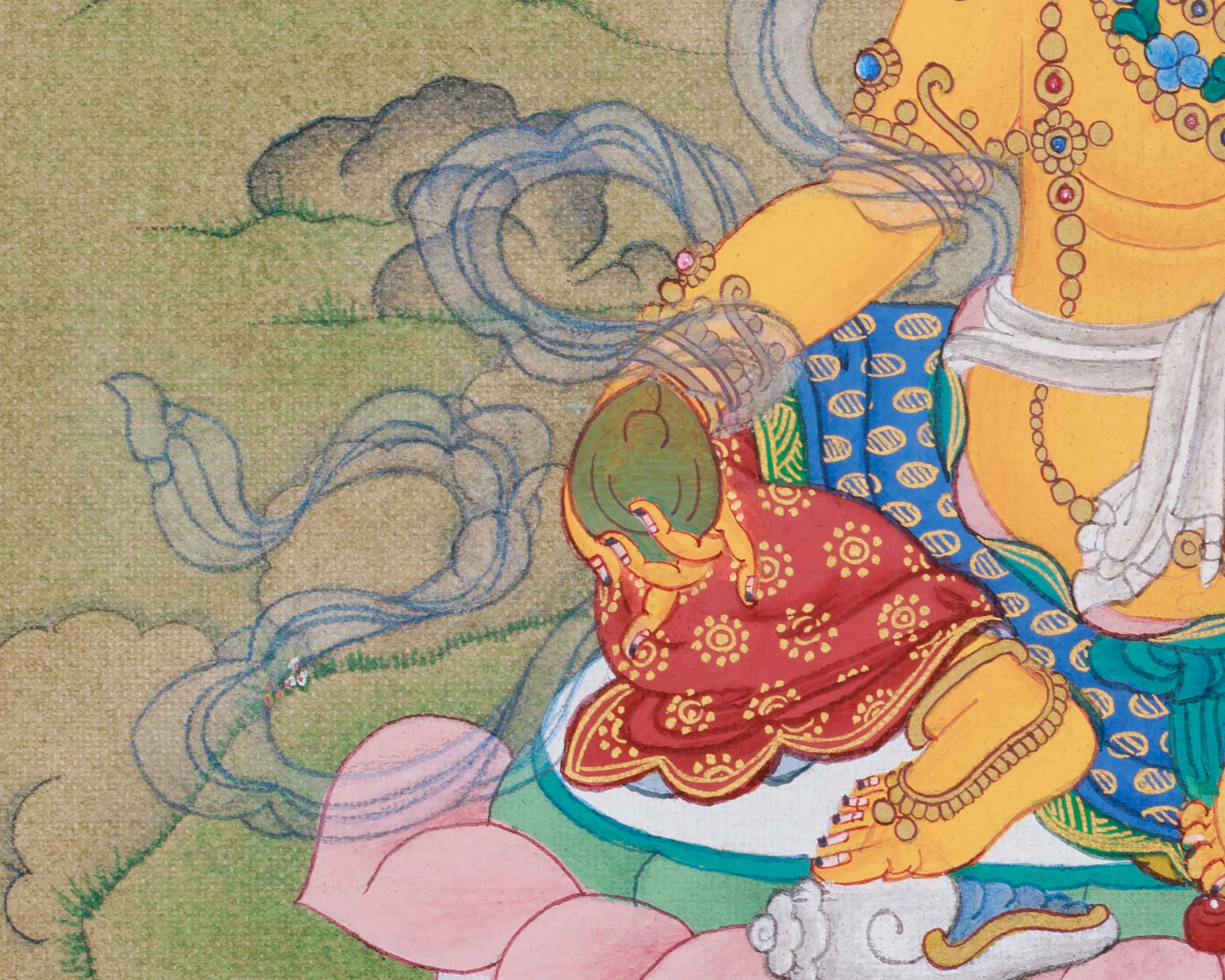 Original Zambhala Painting | Dzambhala, Protector of Wealth and Spiritual Abundance