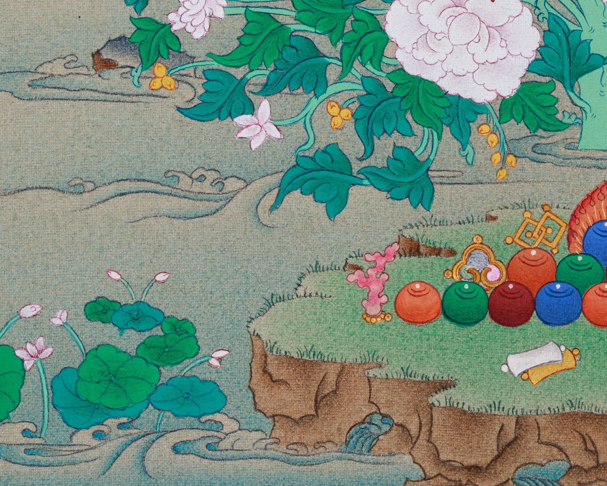 Traditional Guru Rinpoche Artwork | Buddhist Thangka of Padmasambhava