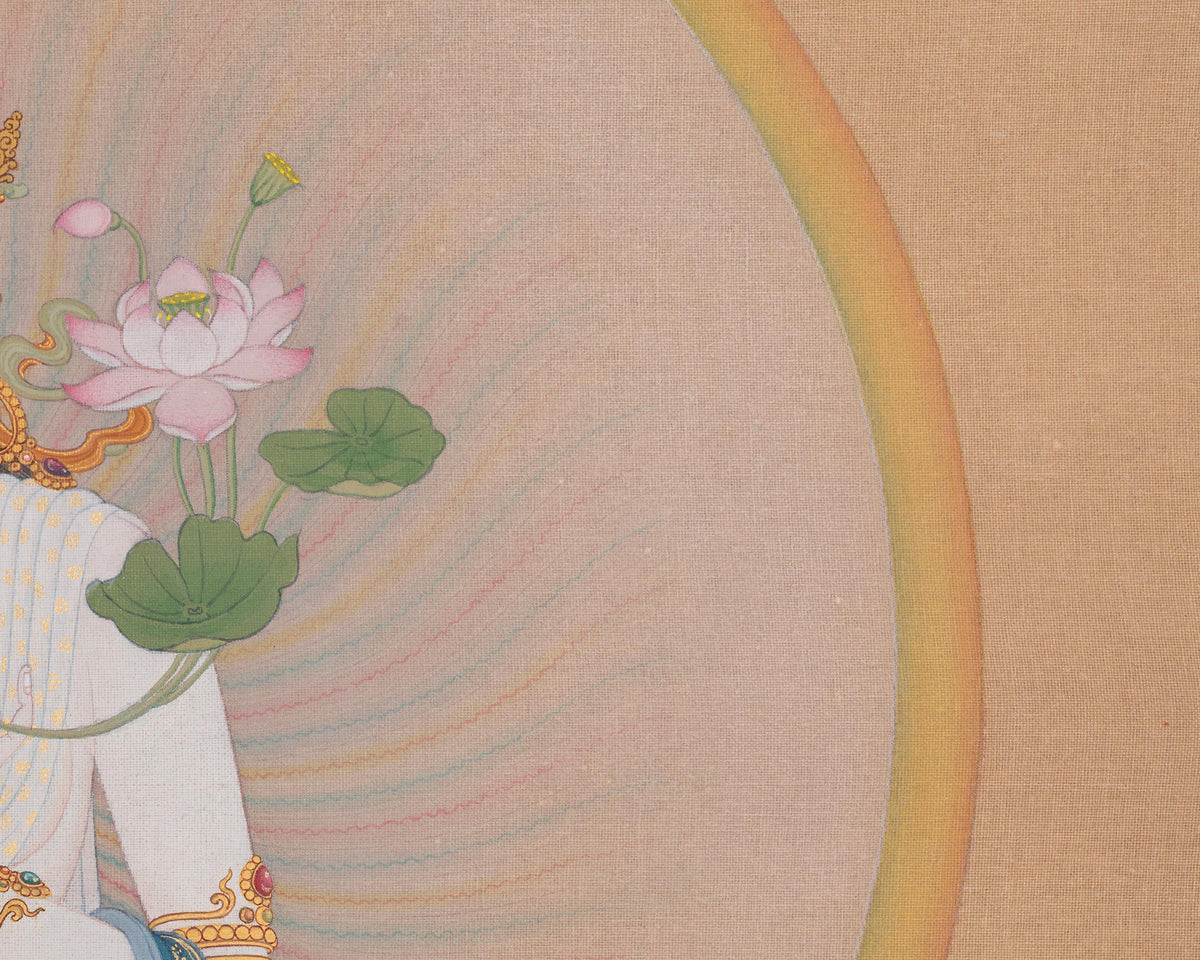 White Tara Himalayan Sacred Artwork | Seven Eyes and Healing Deity