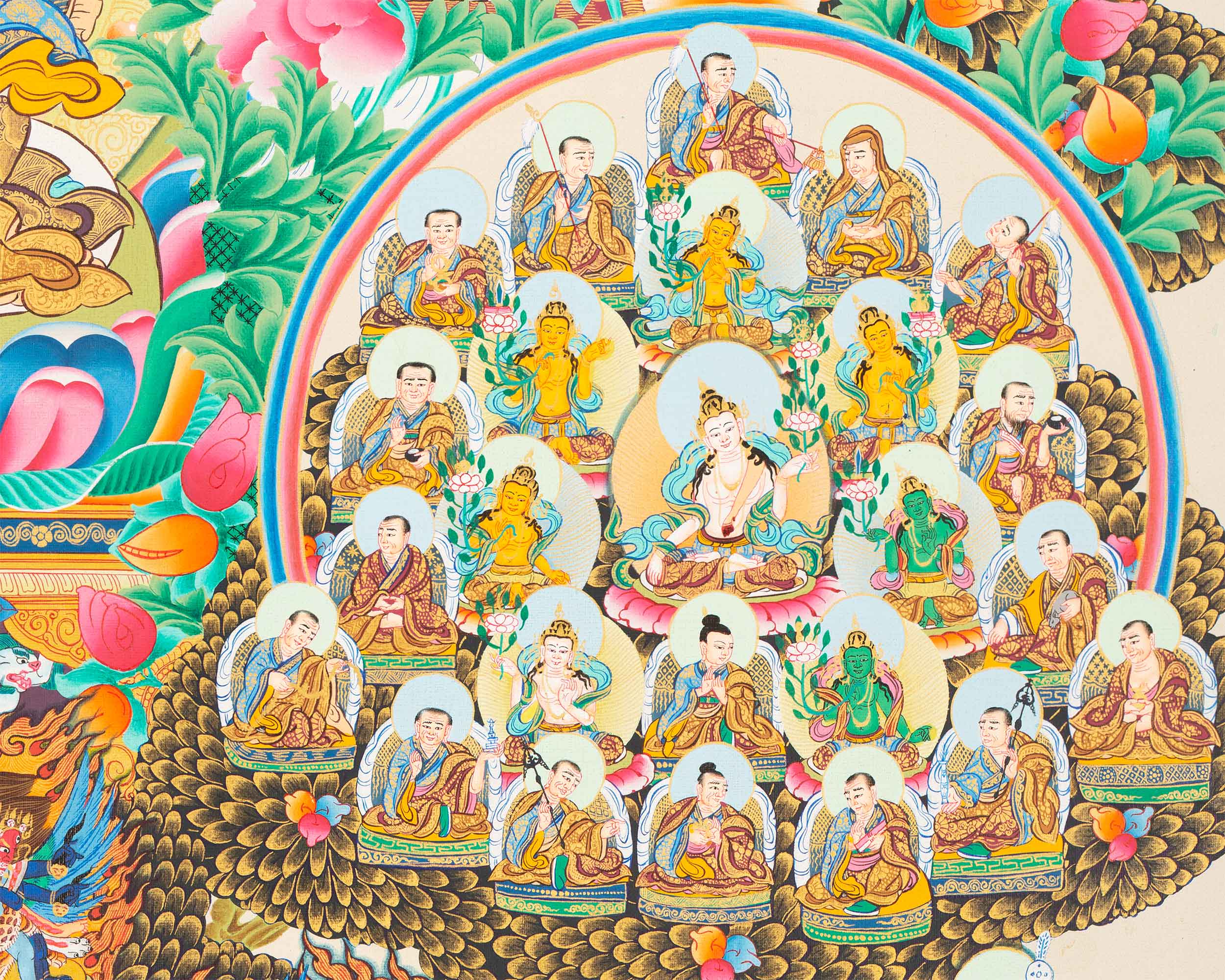 Guru Padmasambhava Giclee Print For Spiritual Room Decor | The Lotus Born Master Rinpoche Thangka