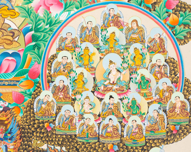 Guru Padmasambhava Giclee Print For Spiritual Room Decor | The Lotus Born Master Rinpoche Thangka