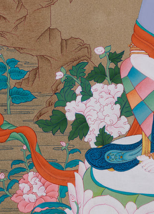 Hindu Goddess Saraswati Thangka | Wisdom & Knowledge Blessing