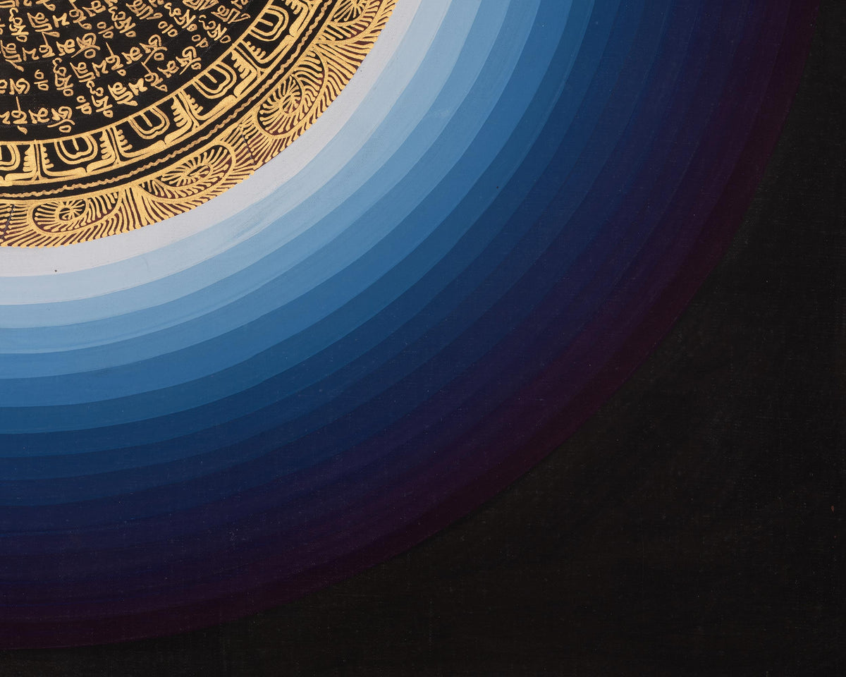 Mantra Mandala Buddhist Thangka | Sacred Mantra Visualization Artwork