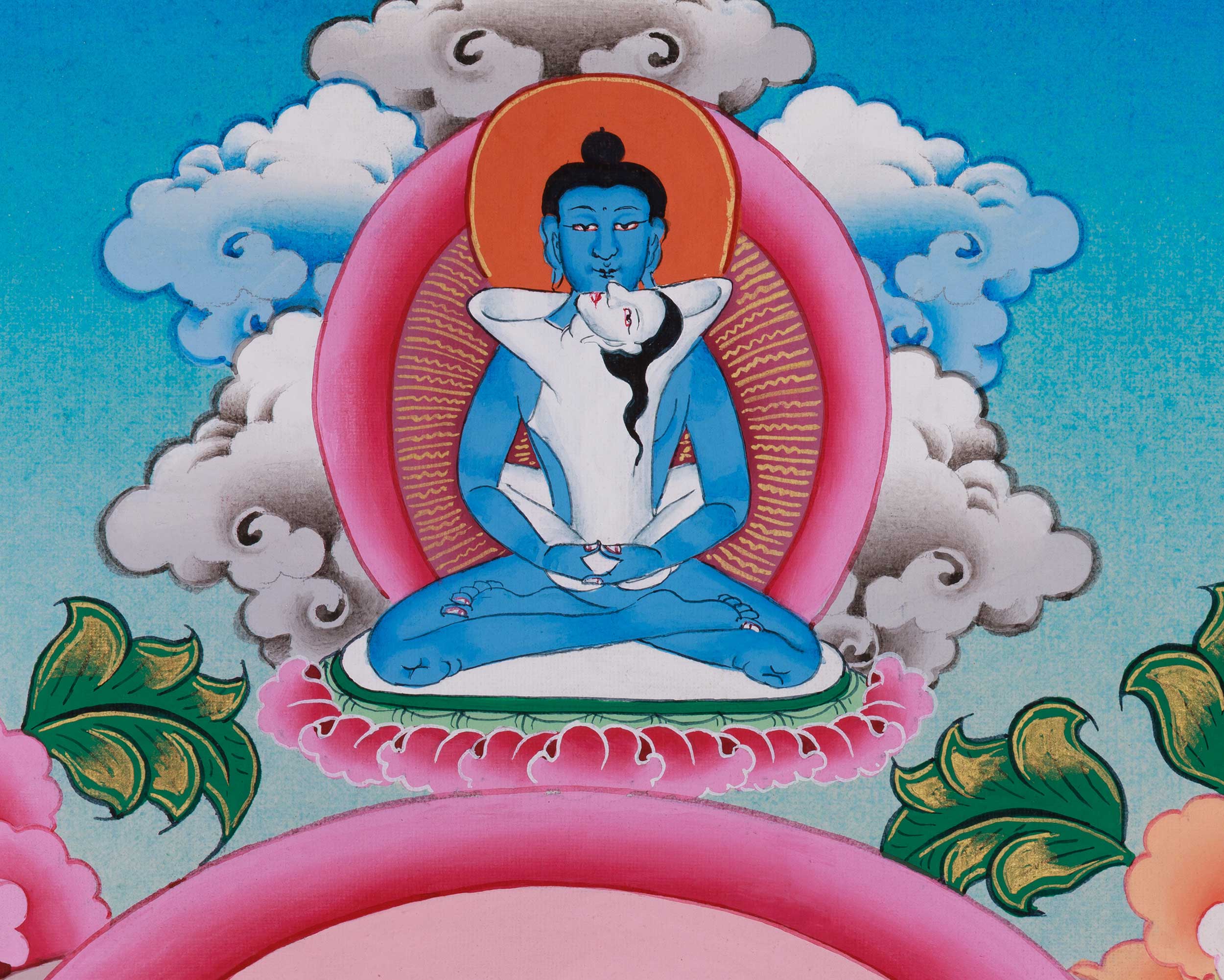 Vajrasattva Buddha Thangka | A Sacred Representation of Purification and Enlightenment