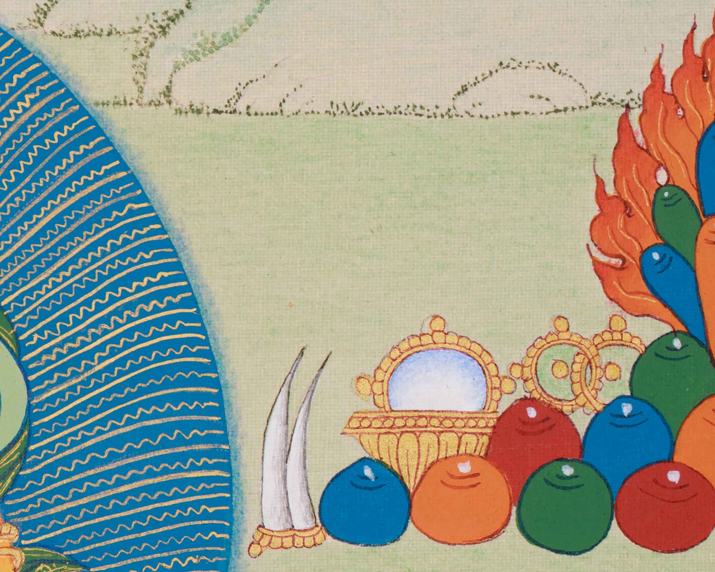 Namtoshe With Dzambhala and Vasudhara | Symbol of Wealth, Prosperity & Protection