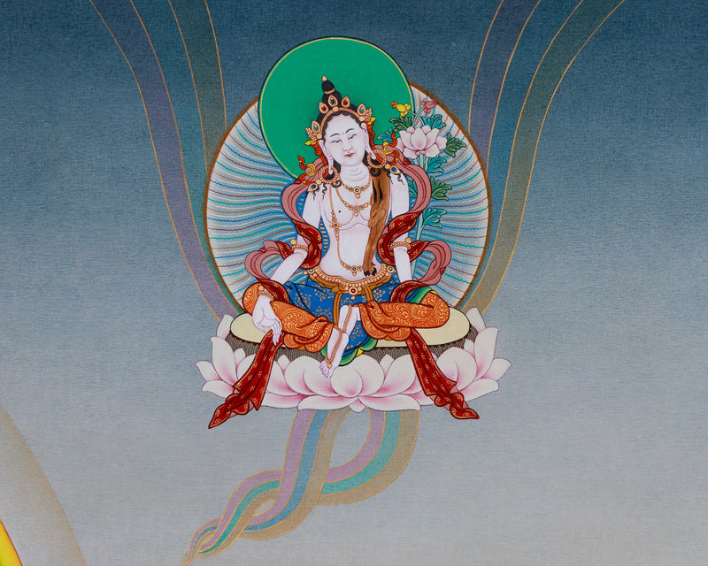 Guru Tsokye Dorje, Peaceful Guru Padmasambhava | Traditional Thangka Print