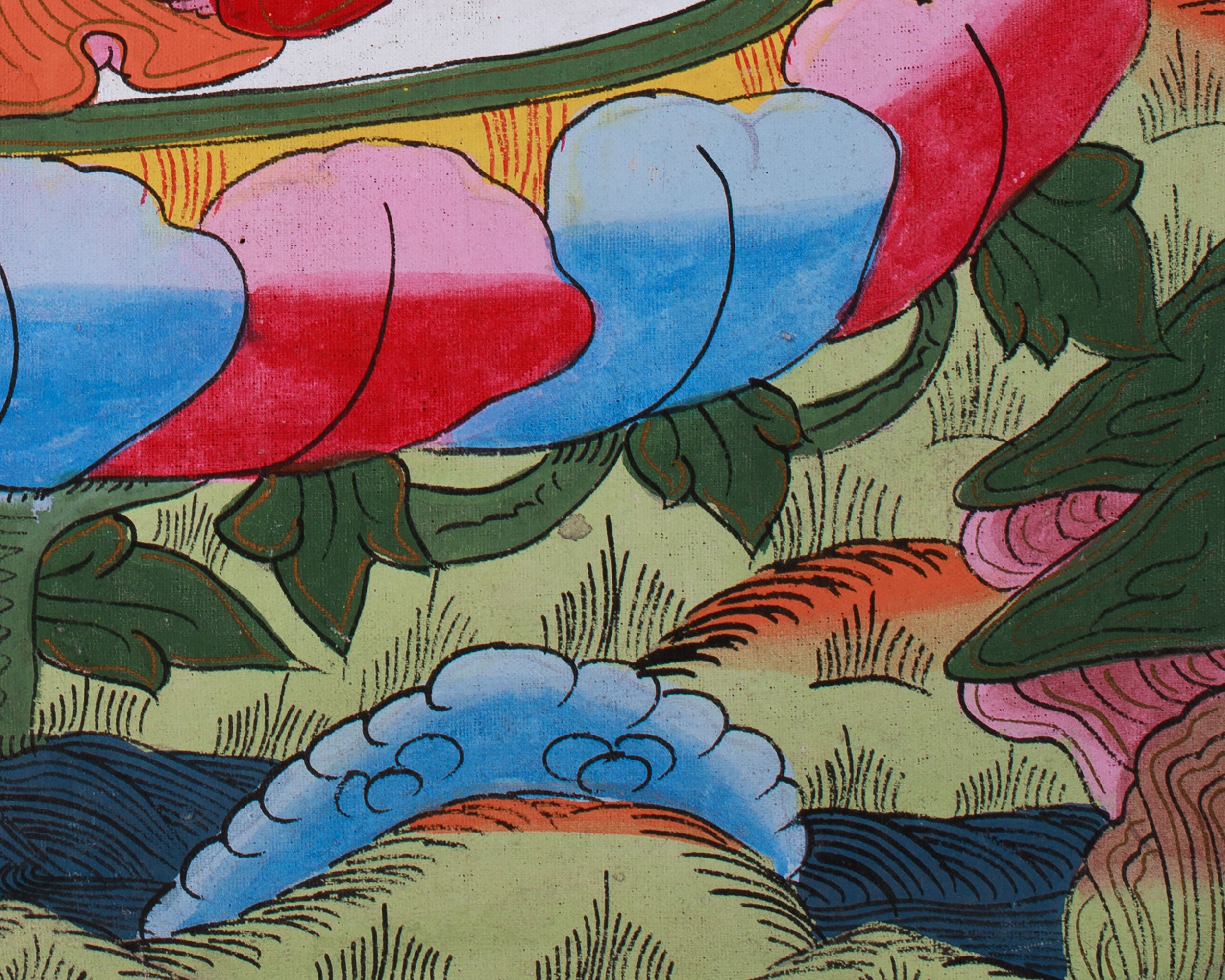 Vintage Bodhisattva Manjushri Artwork | Buddhist Deity of Knowledge