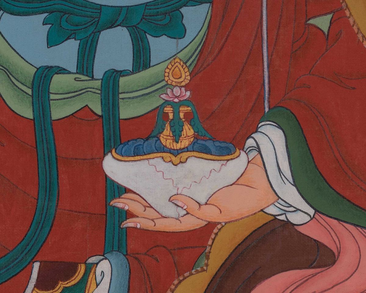 Guru Padmasambhava Sacred Thangka | Wisdom Deity | Tibetan Artwork