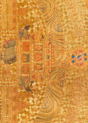 Original Hand Painted Full 24K Gold Style Kalachakra Mandala Tibetan Thangka