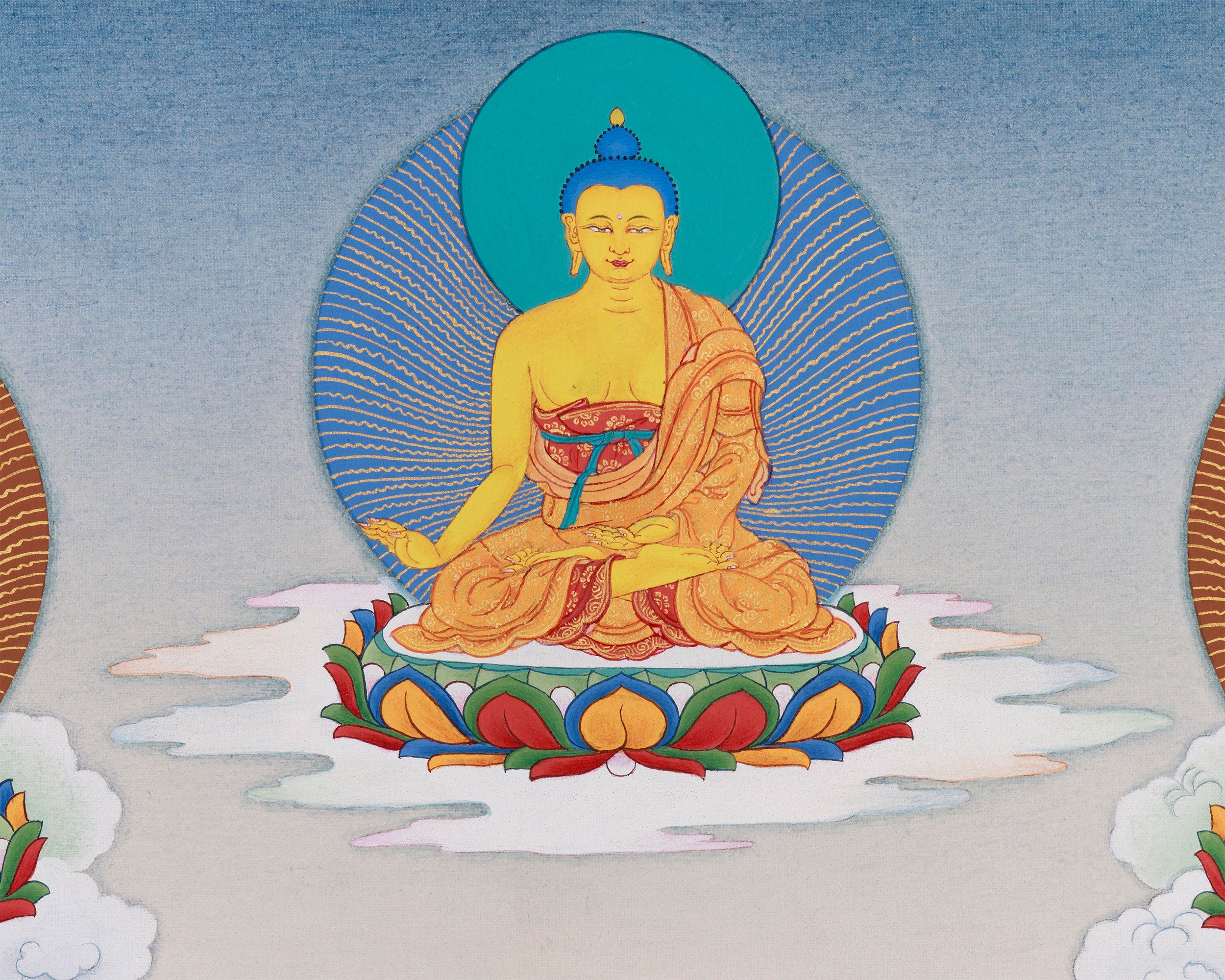 Tibetan Eight Medicine Buddha | A Sacred Thangka of Healing and Protection