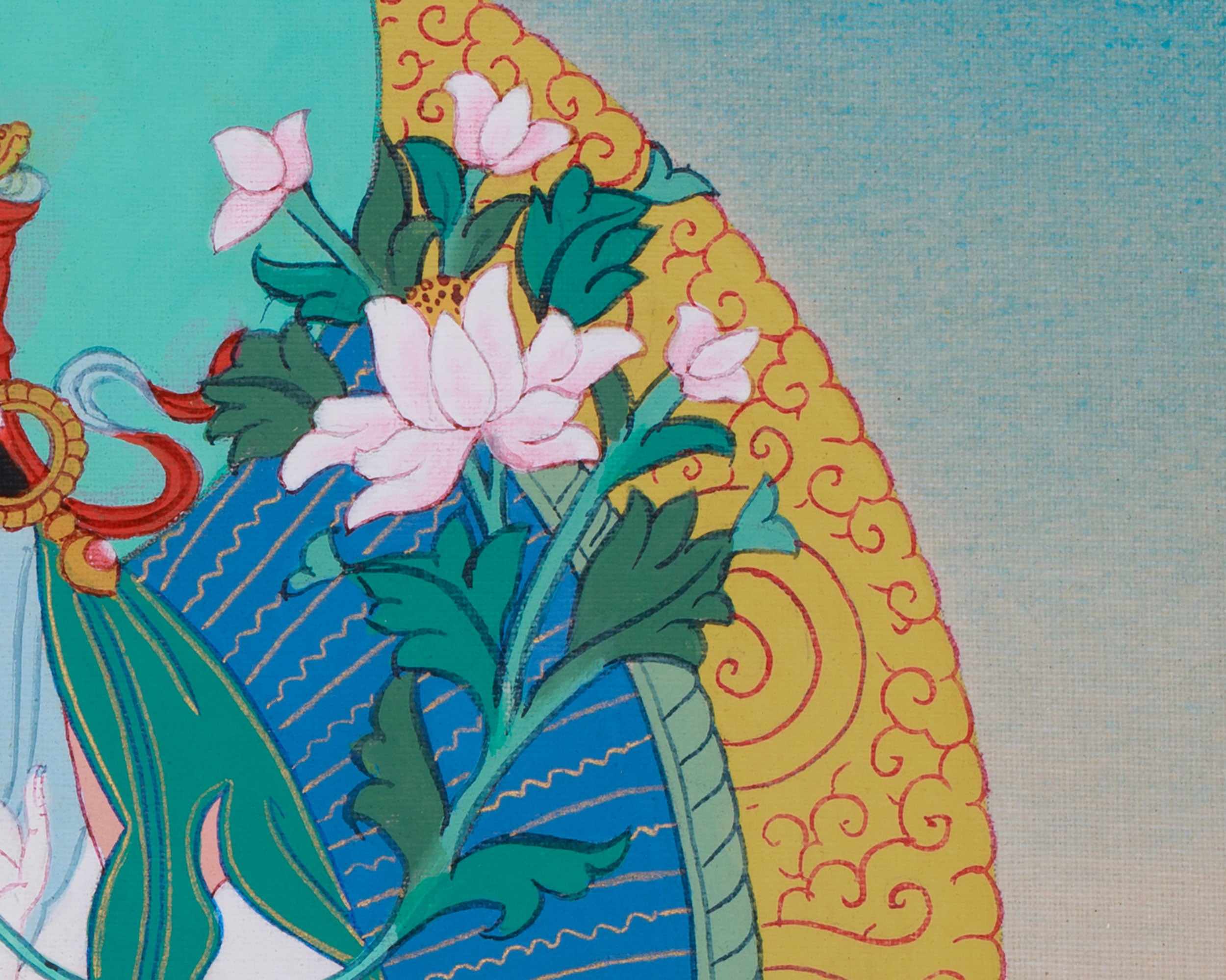 30 cm White Tara Thangka | Goddess of Longevity and Healing