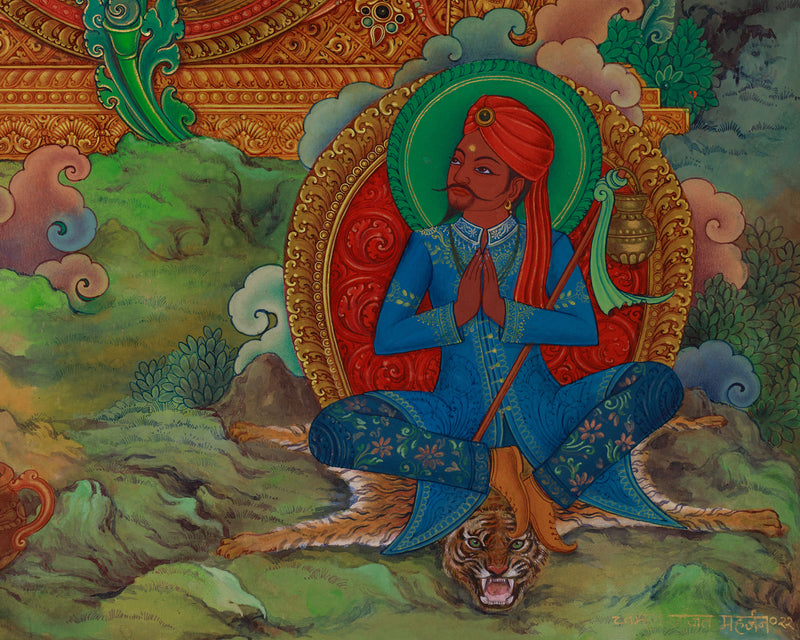 Primordial Buddha Vajrasattva Thangka | Traditional Pauba Art for Meditation and Sacred Spaces