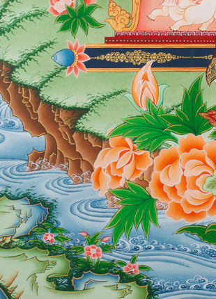 Healing Medicine Buddha Thangka | Buddhist Lapis Lazuli Deity