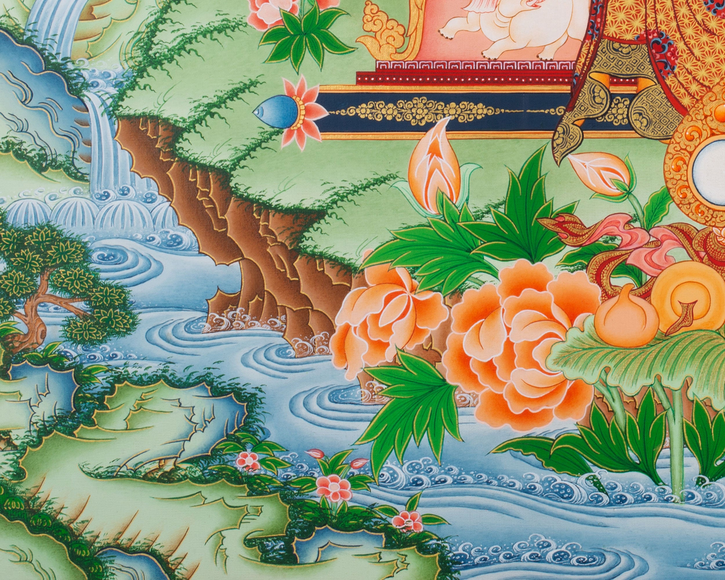 Healing Medicine Buddha Thangka | Buddhist Lapis Lazuli Deity