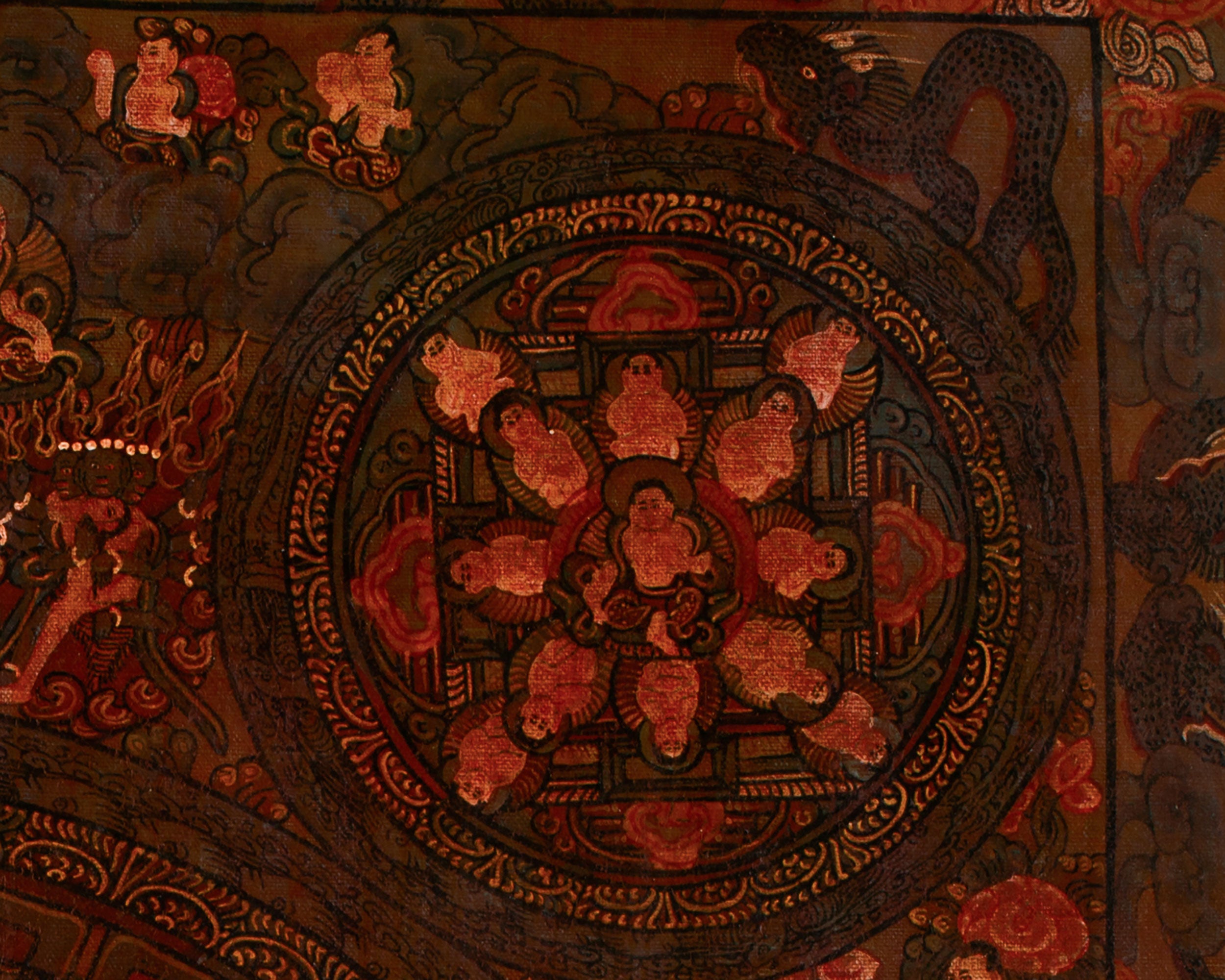 Vintage Mandala Thangka | Bodhisattva Mandala Painting