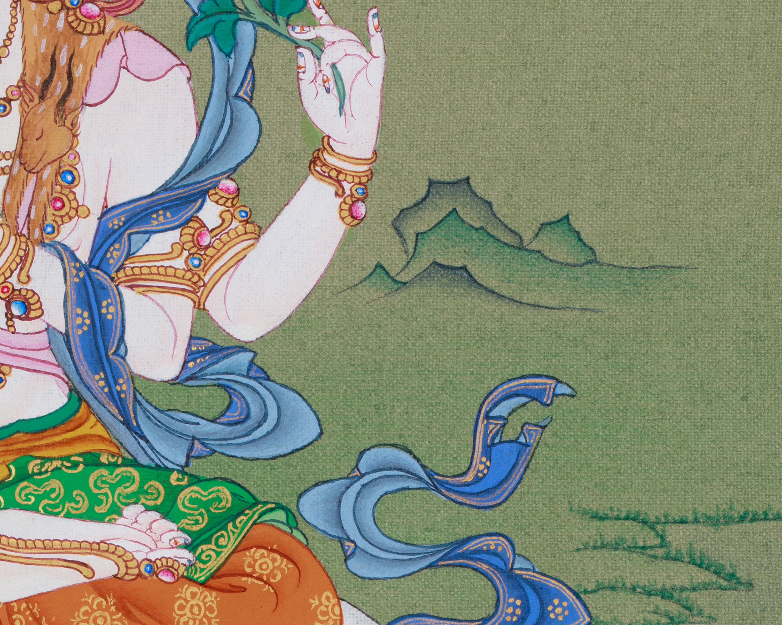 Beautiful Four-Armed Chenrezig Thangka | Avalokiteshvara Art