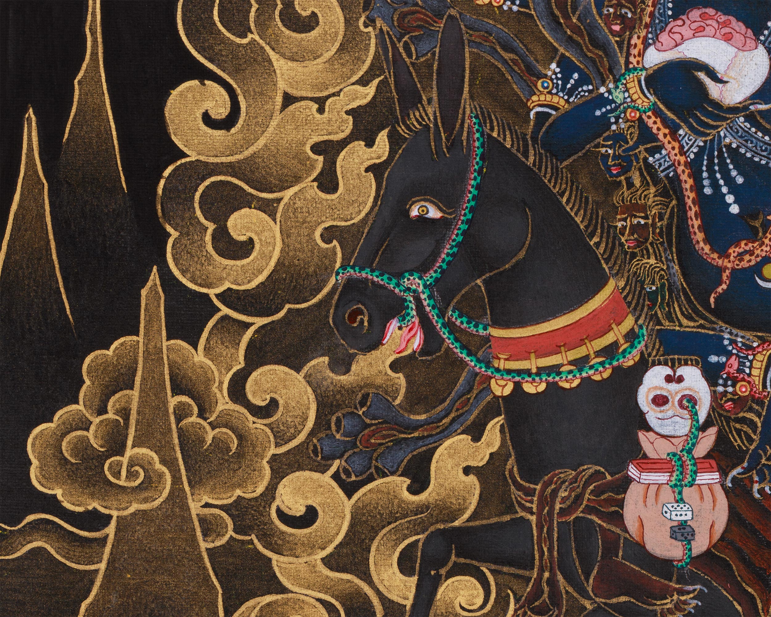 Four-Armed Palden Lhamo Thangka | Fierce Guardian in Nakthang Style
