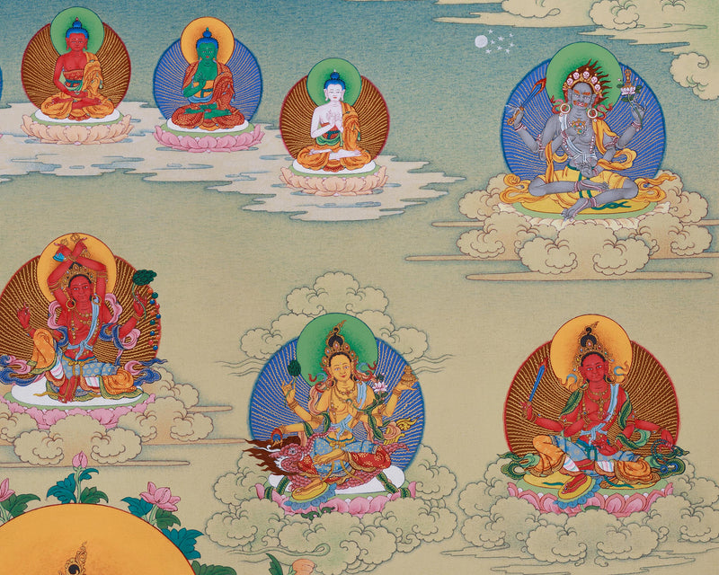 Twenty-One Tara Thangka of Surya Gupta Tradition | Hand-Painted Artwork