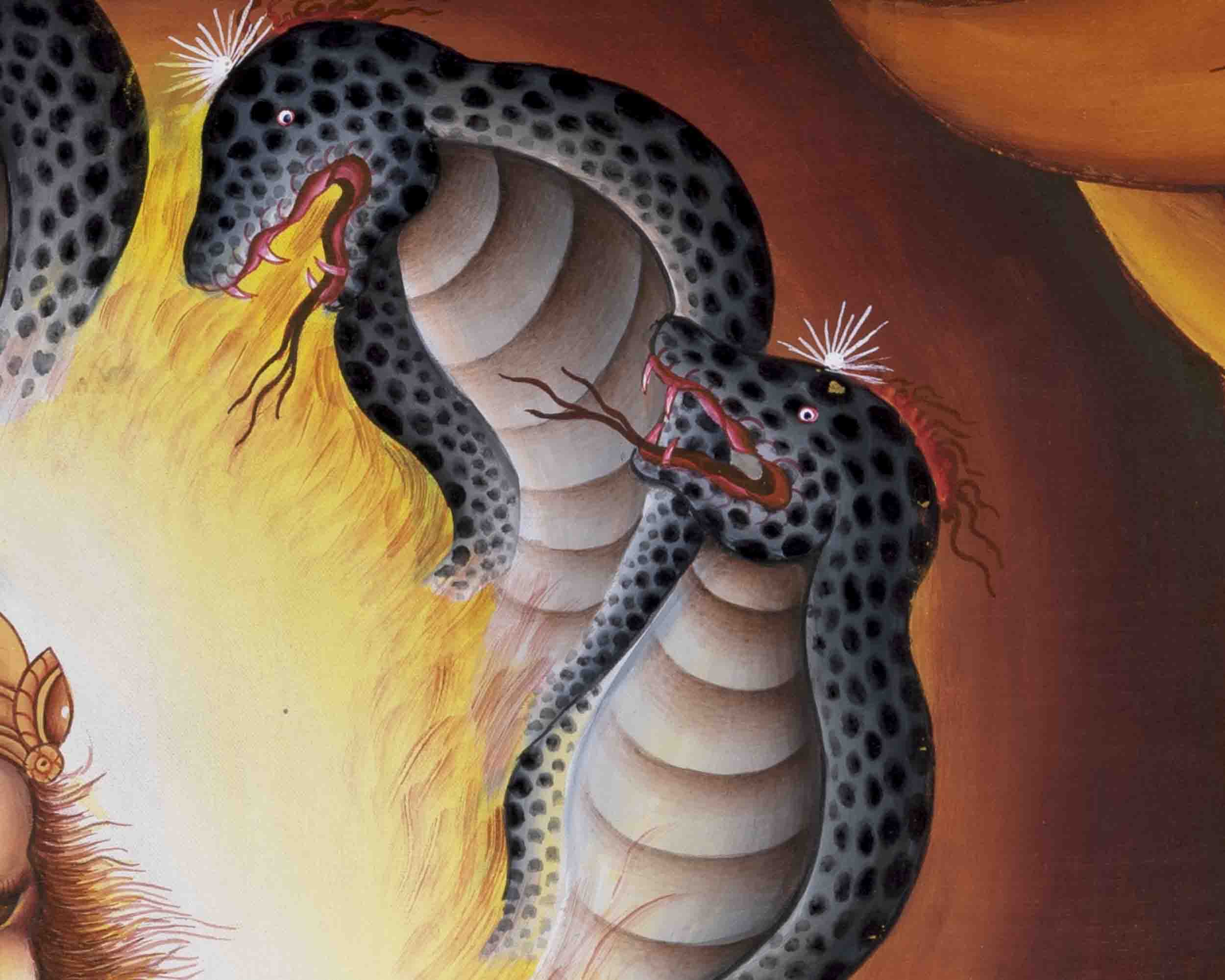 Fierce Narasimha Thangka | Lion-Headed Deity