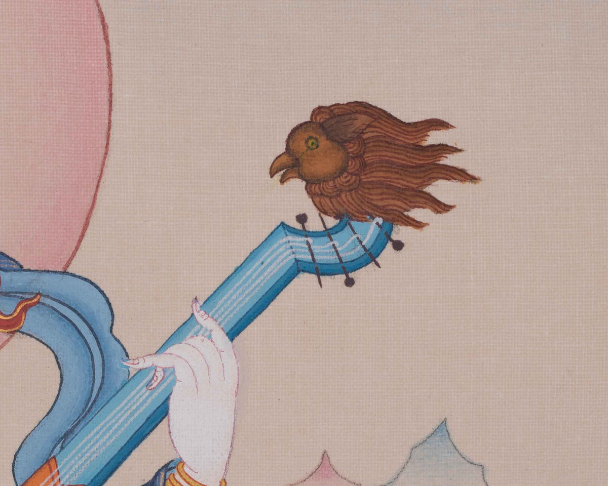 Saraswati Meditation Thangka | Goddess of Wisdom, Knowledge, and Creative Expression