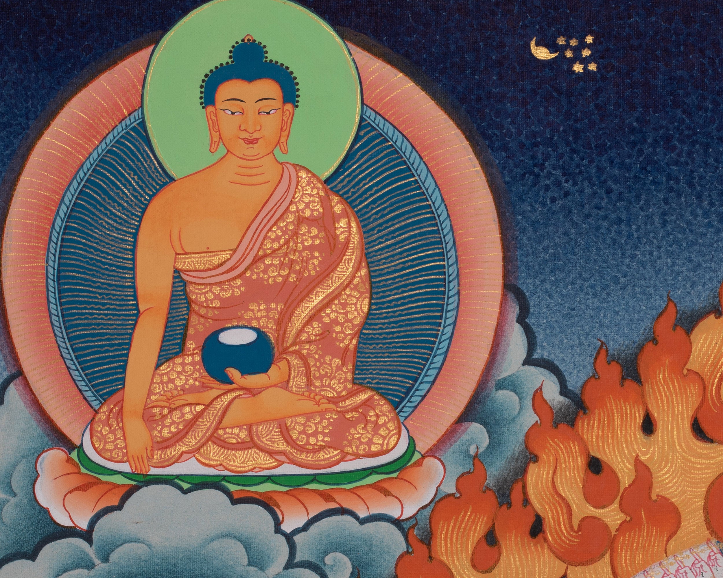 1000-Armed Dukkar Thangka | Tibetan Guardian Deity