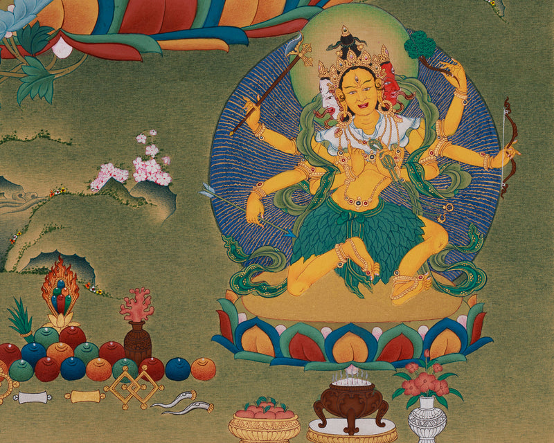 Awaken Protection - Bodhisattva Green Tara | Lhasa Stone Colors