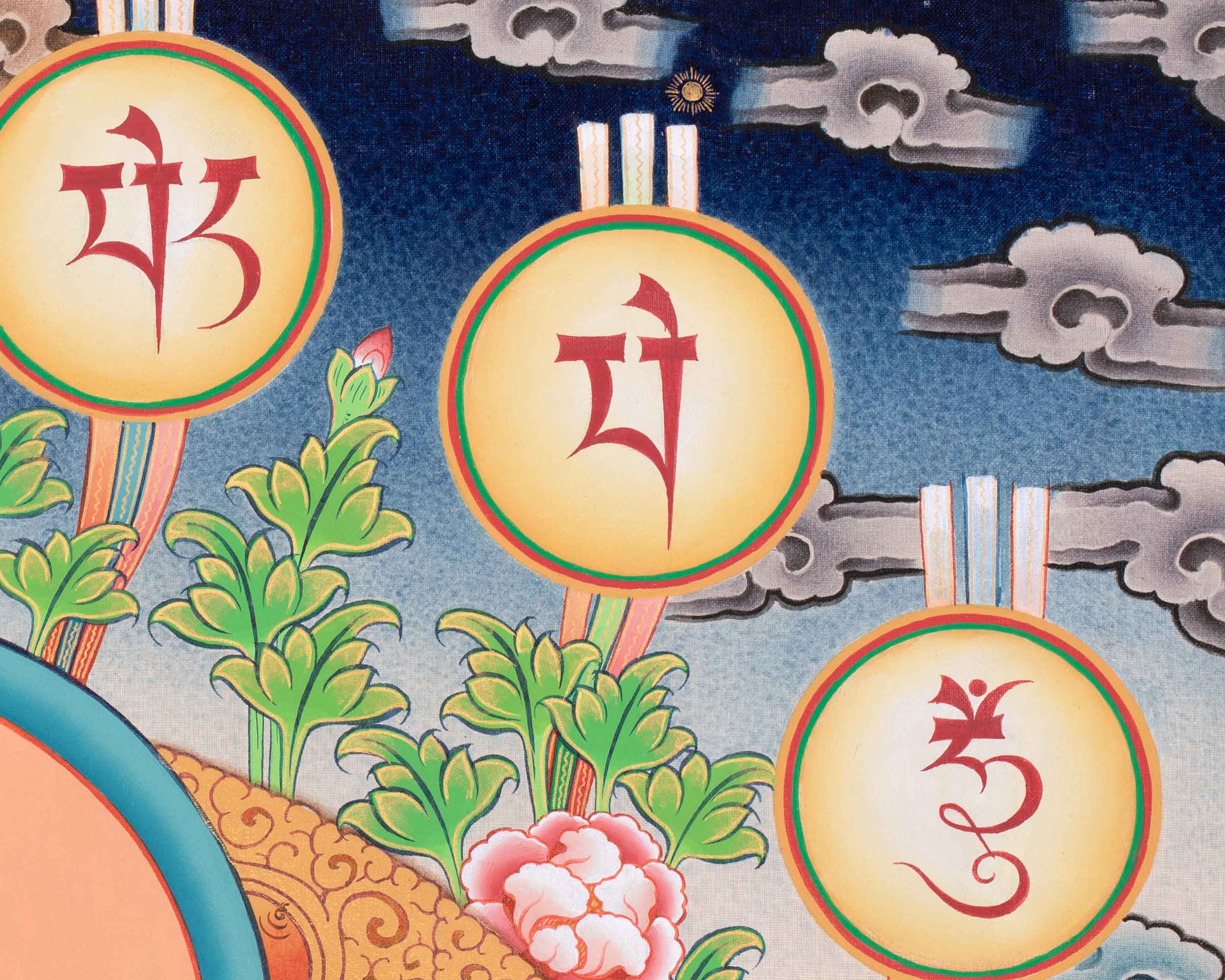 Handpainted Goddess Green Tara Thangka | Compassionate Deity