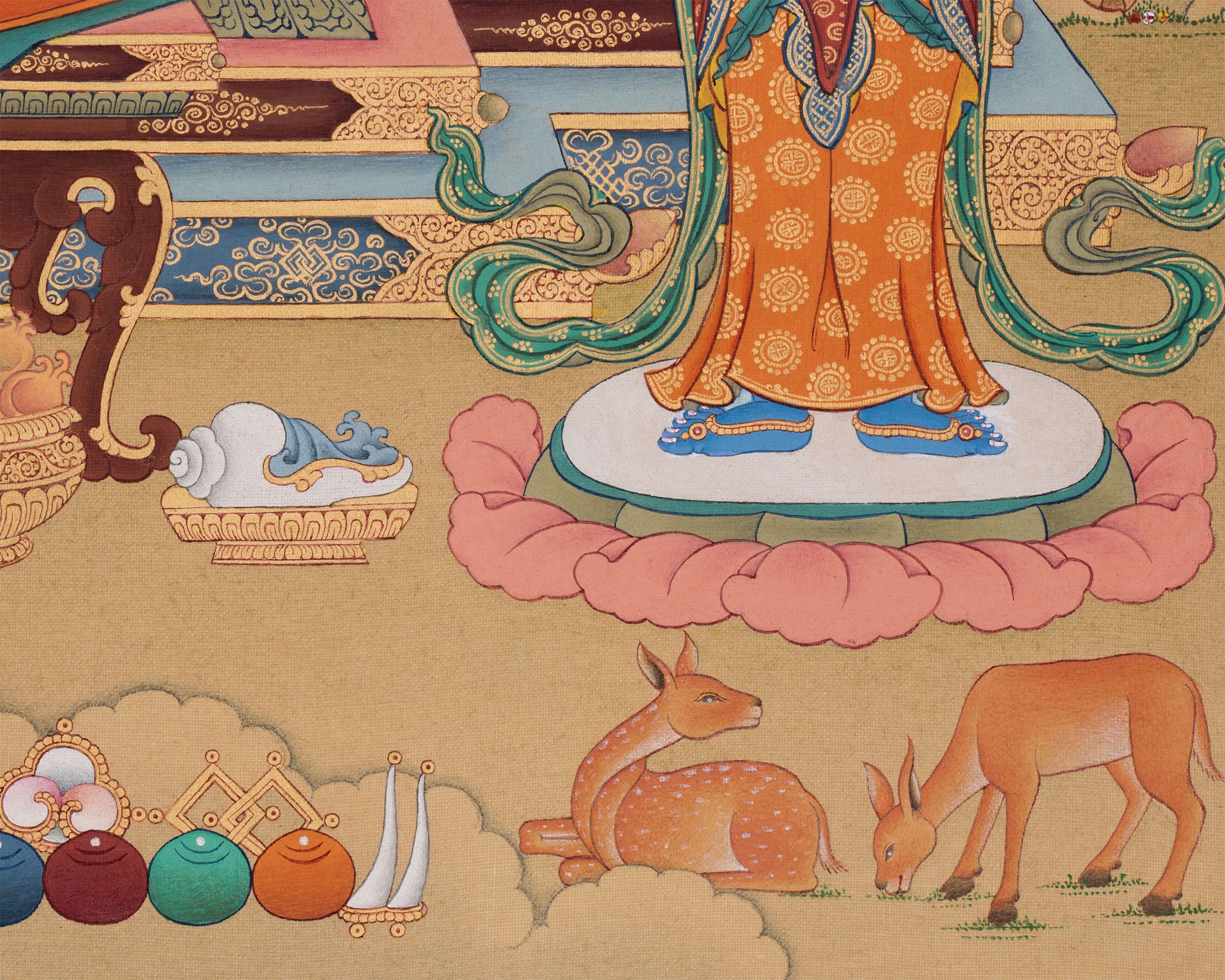 Red Buddha Amitabha Thangka | Deity of Boundless Light and Infinite Compassion
