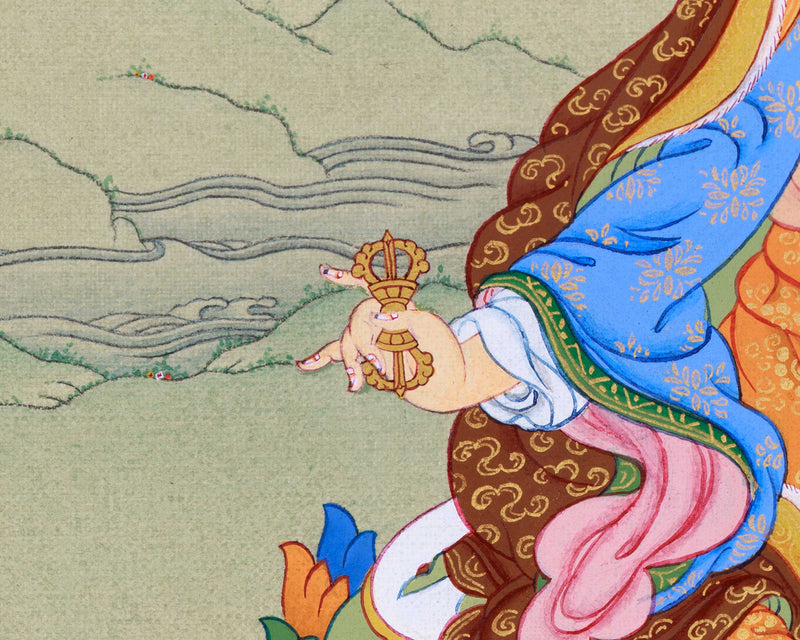 Traditional Art Of Guru Padmasambhava | Tibetan Thangka Painting | The Lotus Born Master