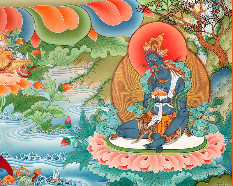 White Tara Devi Buddha On Paubha Print | White Tara The Deity Of Long Life, Health, Healing & Compassion