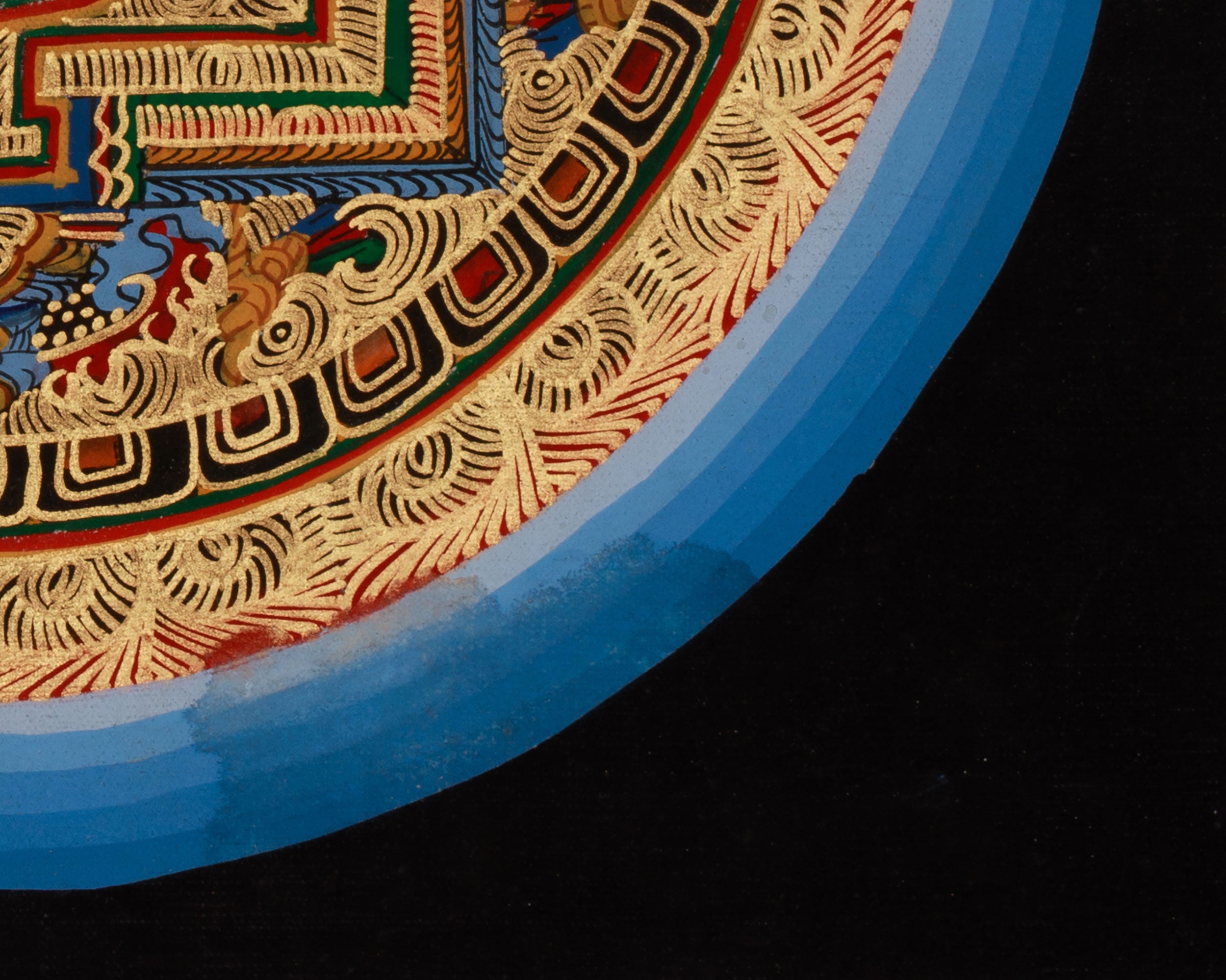Gold Double Vajra Mandala Thangka | Buddhist Art on Cotton Canvas