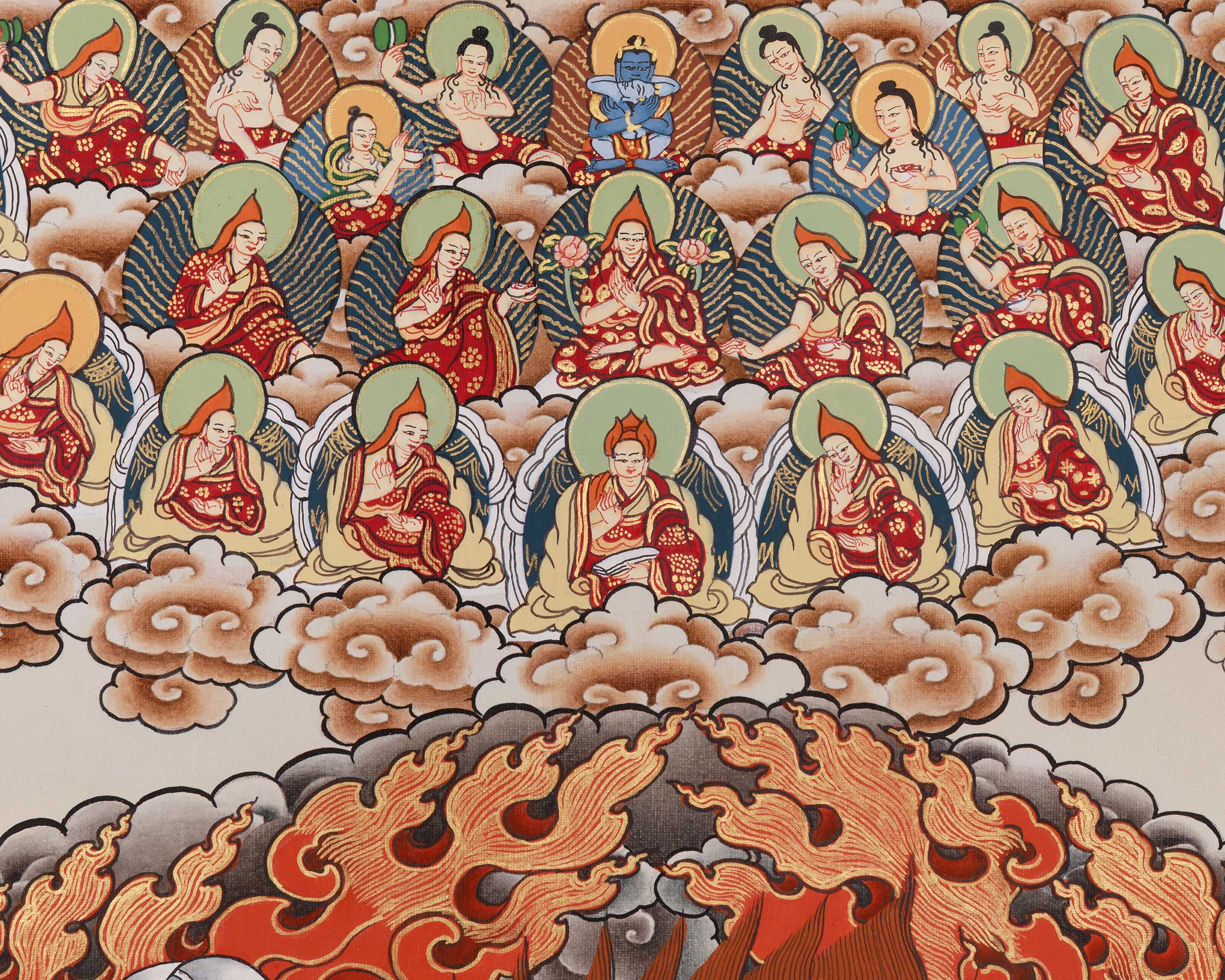 29-Inch Yamantaka Thangka | The Fierce Form of Manjushri