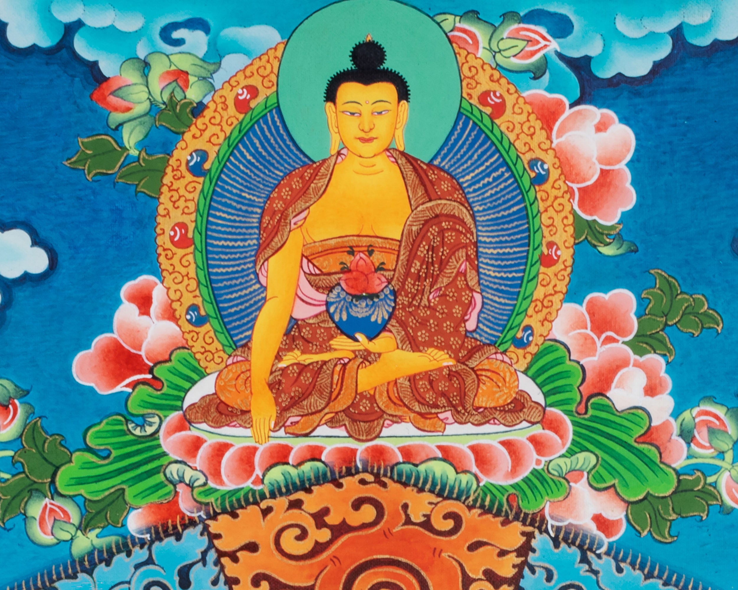 Exquisite Yidam Kalachakra Thangka | Spiritual Awakening with Consort Vishvamata