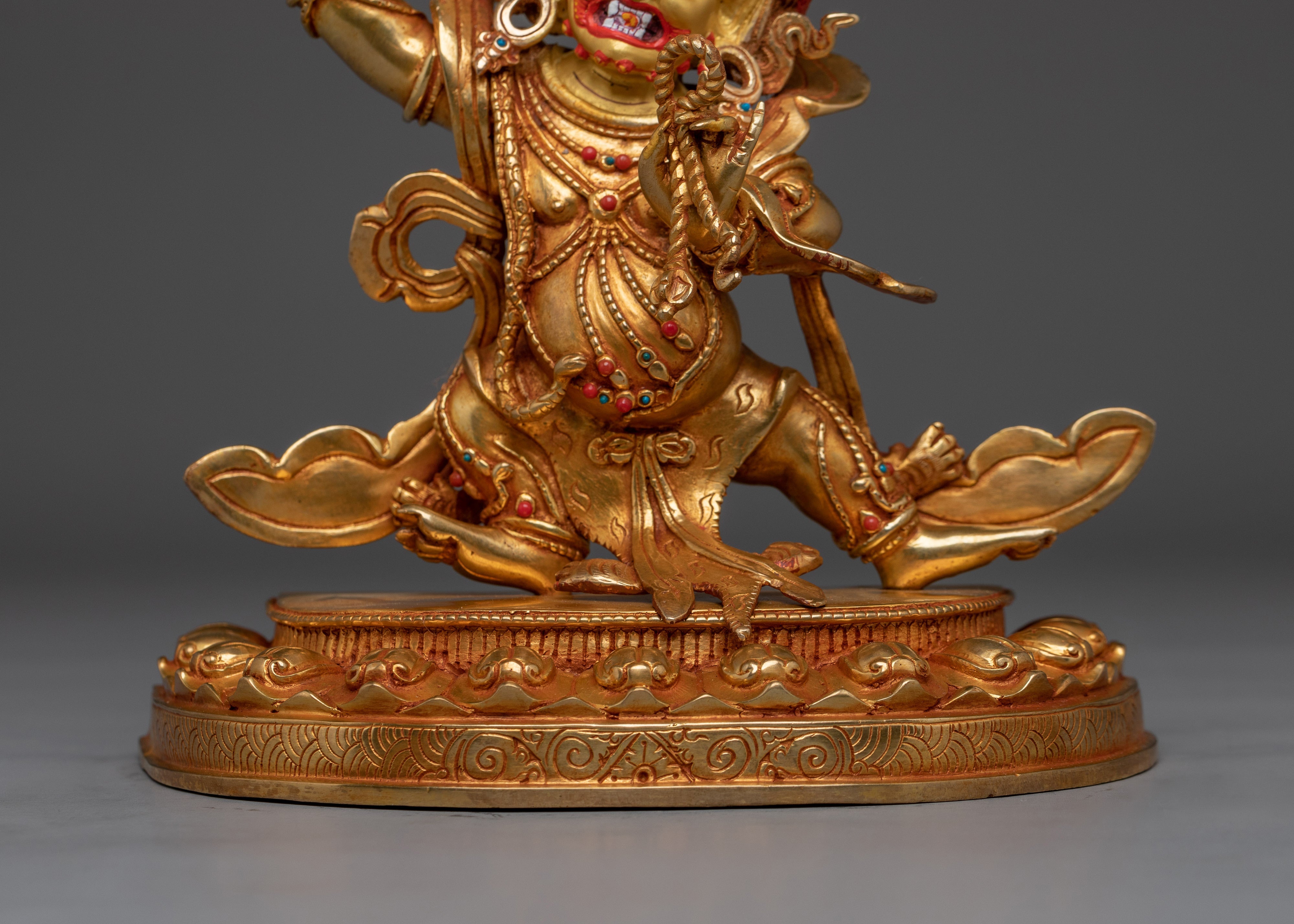 Vajrapani Copper Statue with 24K Gold Gilding | Spiritual Protector Deity for Meditation
