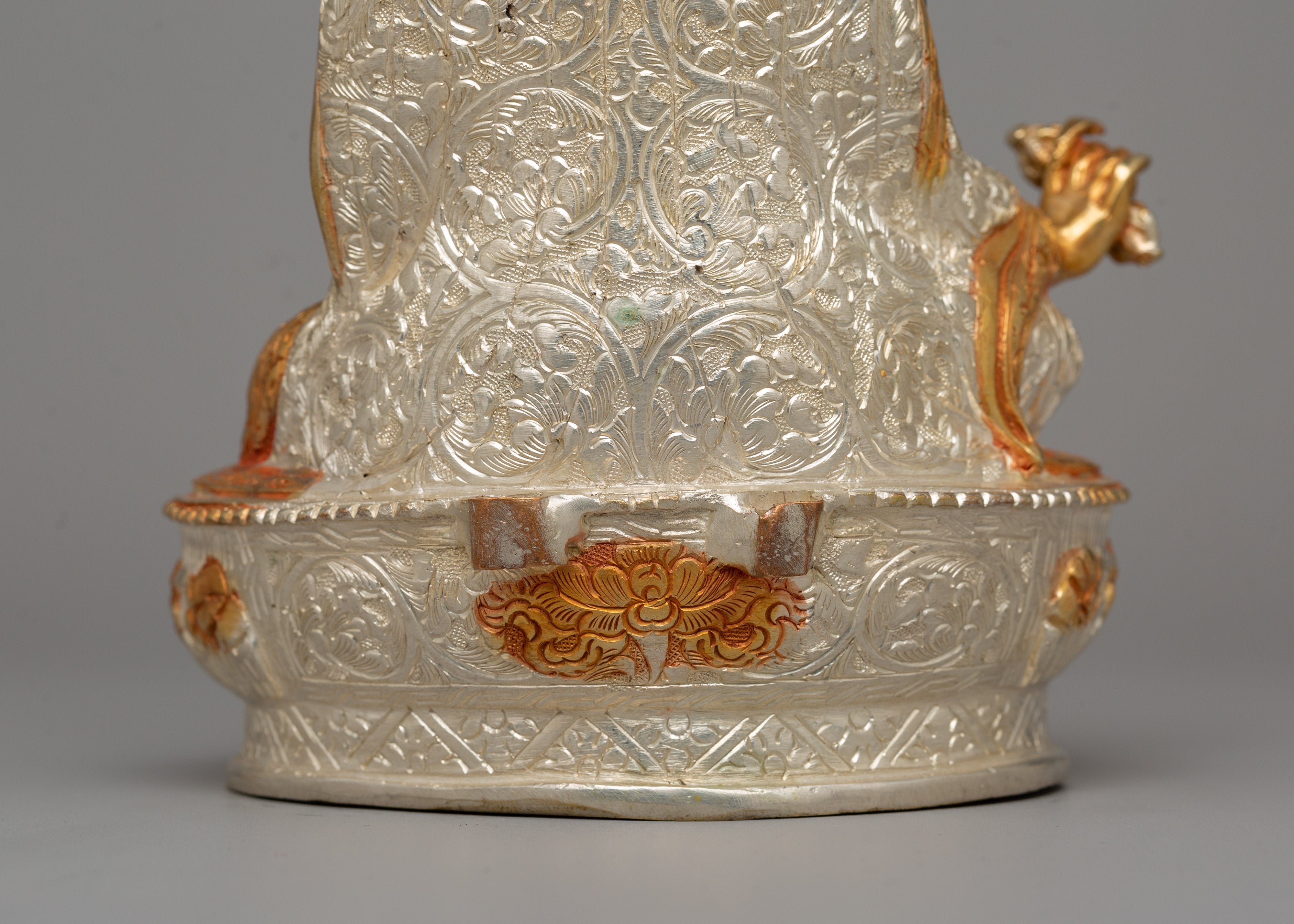 Guru Rinpoche with Sacred Beautiful Halo Statue | Lotus Born Buddhist Master