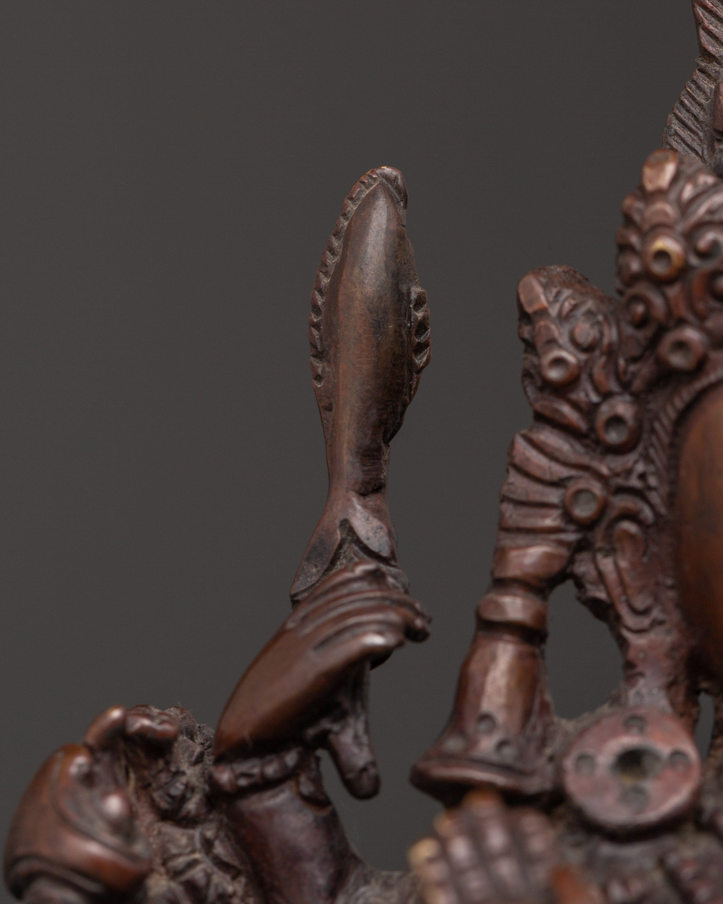 Cundi Bodhisattva Sculpture | Oxidized Copper Statue for Meditation & Altar